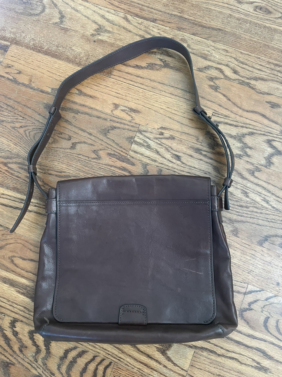 Frye Messenger Briefcase Leather Bag Brown Adjustable Strap VTG  15x10&rdquo;