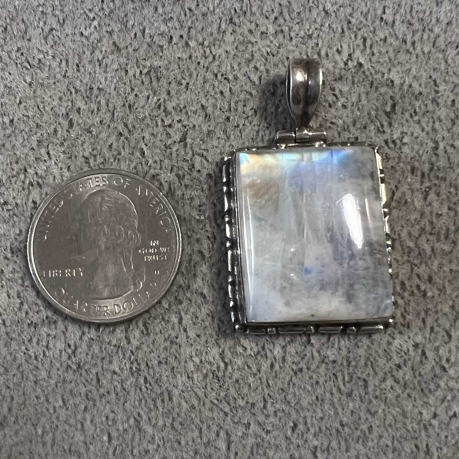 Vintage Artisan Made Rectangular Labradorite Ster… - image 9