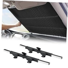 2PCS Retractable Car Sun Shades - Accordion Foldable 25.6" x 60"max (2PCS)