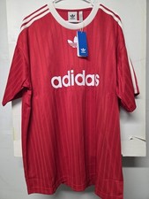 adidas Originals Trefoil Poly T Shirt Men s Sz XL Scarlet Red NEW