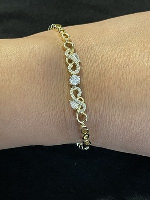 Beautiful 14k Gold Plated  Women s Zirconia Bracelet