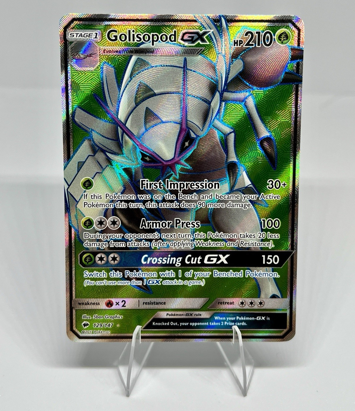 Pokémon TCG Golisopod GX 129/147 SM-Burning Shadows Full Art Holo UR HP210 Eng