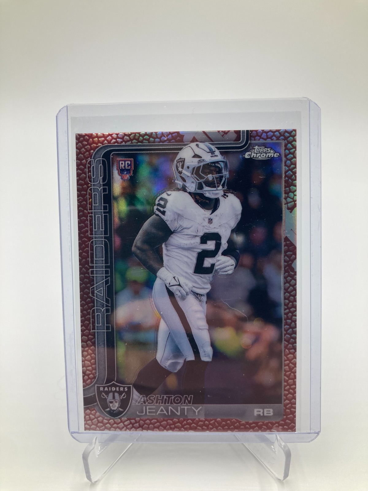 2025 Topps Chrome Football NFL Ashton Jeanty Pigskin Refractor #322 (RC) Raiders
