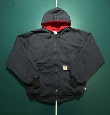 Tyndale FR Hooded Work Jacket XL Navy Flame Resistant Arc Rated ATPV 25 HRC3