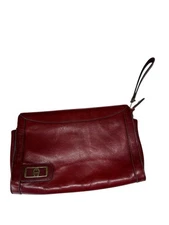 Vintage 60s 70s ETIENNE AIGNER Handmade Leather Clutch Bag Wristlet Handbag RARE