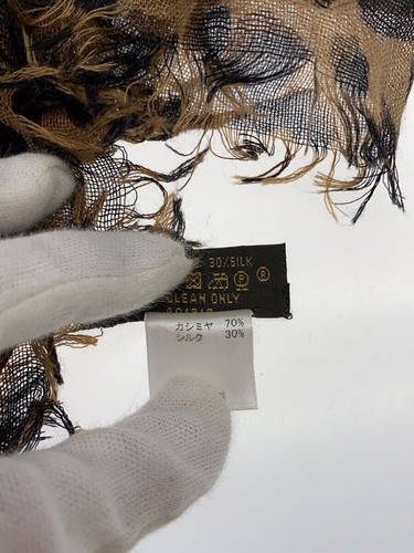 Authentic Louis Vuitton Brown Leopard Pattern Cashmere Scarf 132 x 212cm Women - Bild 18 von 24