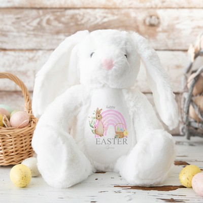 Personalised Pink Rainbow Happy Easter Bunny