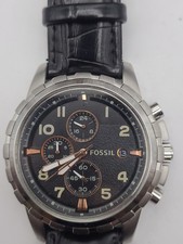 Fossil Dean Chronograph Black Dial Black Strap Men's Watch FS4828