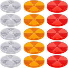 15 Pack 3.165 Inch Front round Reflector for Driveway Fence Gate Posts Trailers