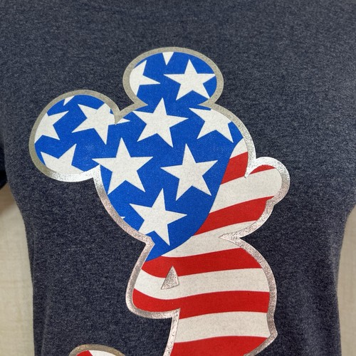Disney Youth Size XL Mickey Mouse Silhouette USA Flag Patriotic T-shirt July 4th - Picture 3 of 10