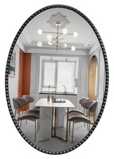 Oval Bathroom Mirror, 24x36 Inch Floral Oval Mirrors for Wall 24"L x 36"W Black