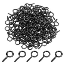 160 Pieces 1 inch Screw Eyes, Black Zinc Plated Steel Screw Eyes, Self Tappin...