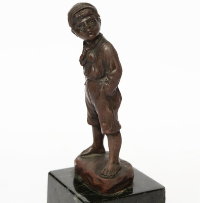 J. P. Schmidt - Felling Junge Knabe Bronze Figur signiert Höhe 15,5 cm