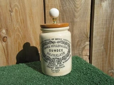 Vintage James Keiller & Sons Dundee Marmalade 1lb Jar Crock w/ Lid No 11227