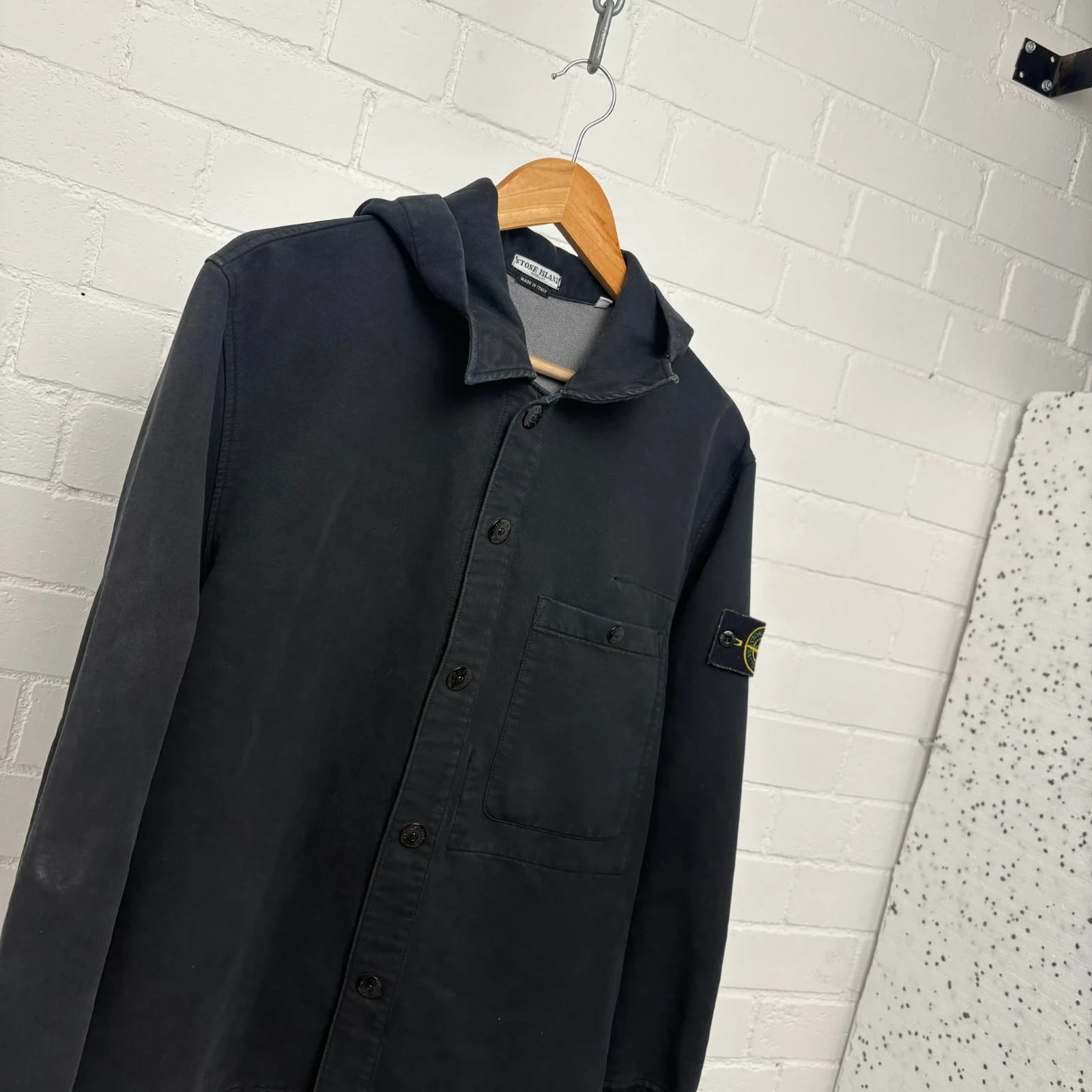 Stone Island Black Moleskin Hooded Jacket image 2