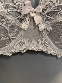Lise Charmel Silver Grey Bra 34D Underwired Full Cups Unpadded Ultra Feminin 90D