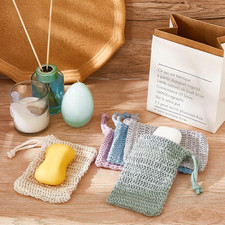 5 Pieces Soap Saver Bag Natural Sisal Exfoliating Soap Pouch for Foaming and ...