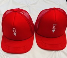 King and Queen Red Trucker Hats- NWOT