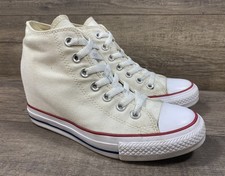 Converse Chuck Taylor All Star Wedge Platform High White Red Womens Size 8