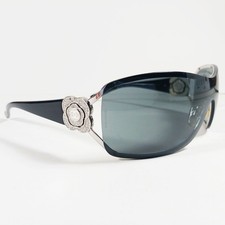 Chanel 4164-B Black/Silver Swarovski Crystals CC Logo Camellia Motif Sunglasses