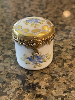 Vintage Limoges Porcelain Hinged Trinket Box