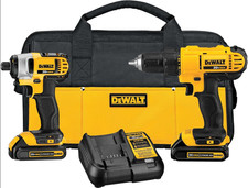 DEWALT 20V MAX Cordless Drill  Impact Driver Kit w/ 2 Batteries, Charger  Bag