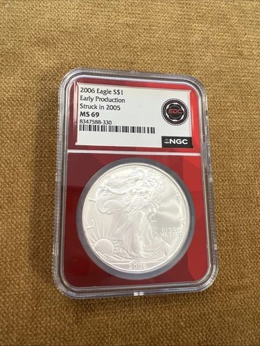2006 American Silver Eagle Early Production! Struck in 2005! NGC MS69!