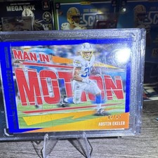 2023 Panini Rookies & Stars - Man in Motion Austin Ekeler #MM-2 Red & Blue /15