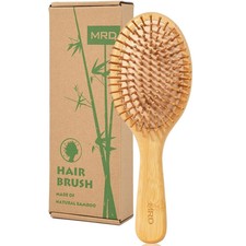 MRD Hair Brush, Natural Bamboo Paddle Detangling Hairbrush, Massage Scalp Thick/