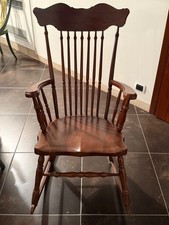 Sedia a dondolo in legno massello stile Windsor