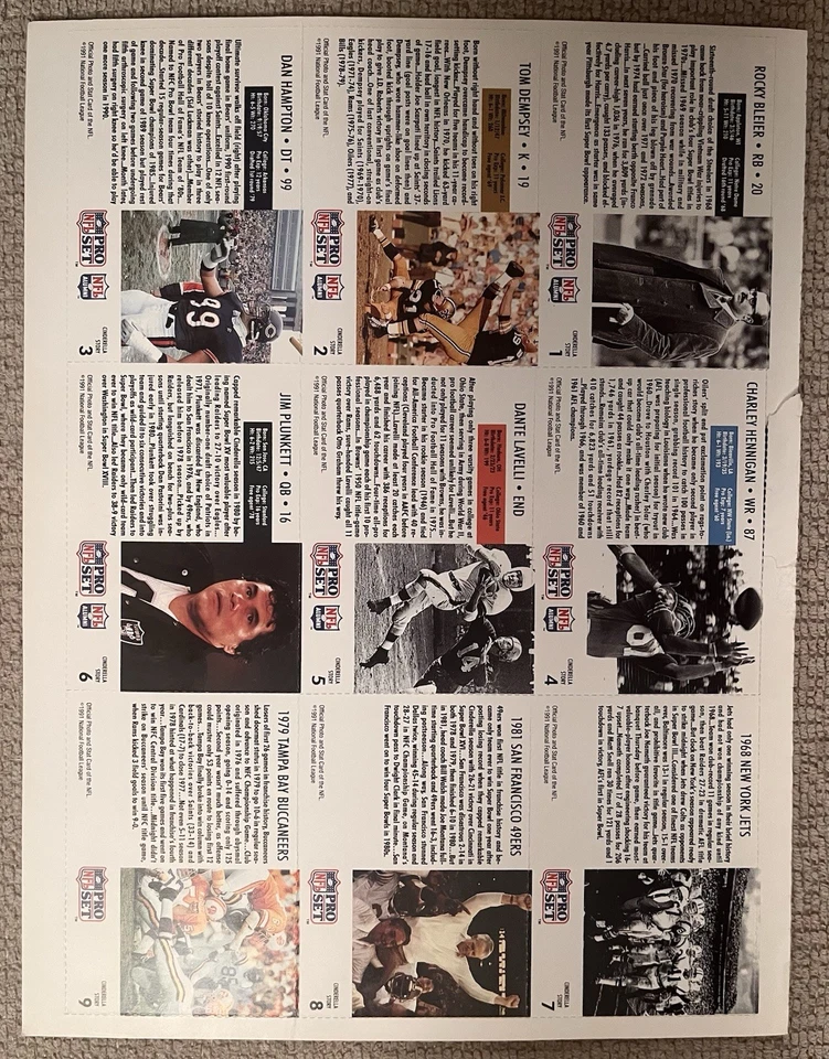 1991 Pro Set Cinderella Story Uncut 9-Card Sheet - Image 2 of 4