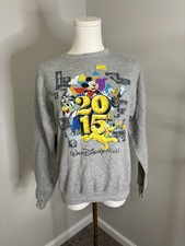 2015 Disney Parks Mickey And Friends Gray Youth M Pullover Sweatshirt