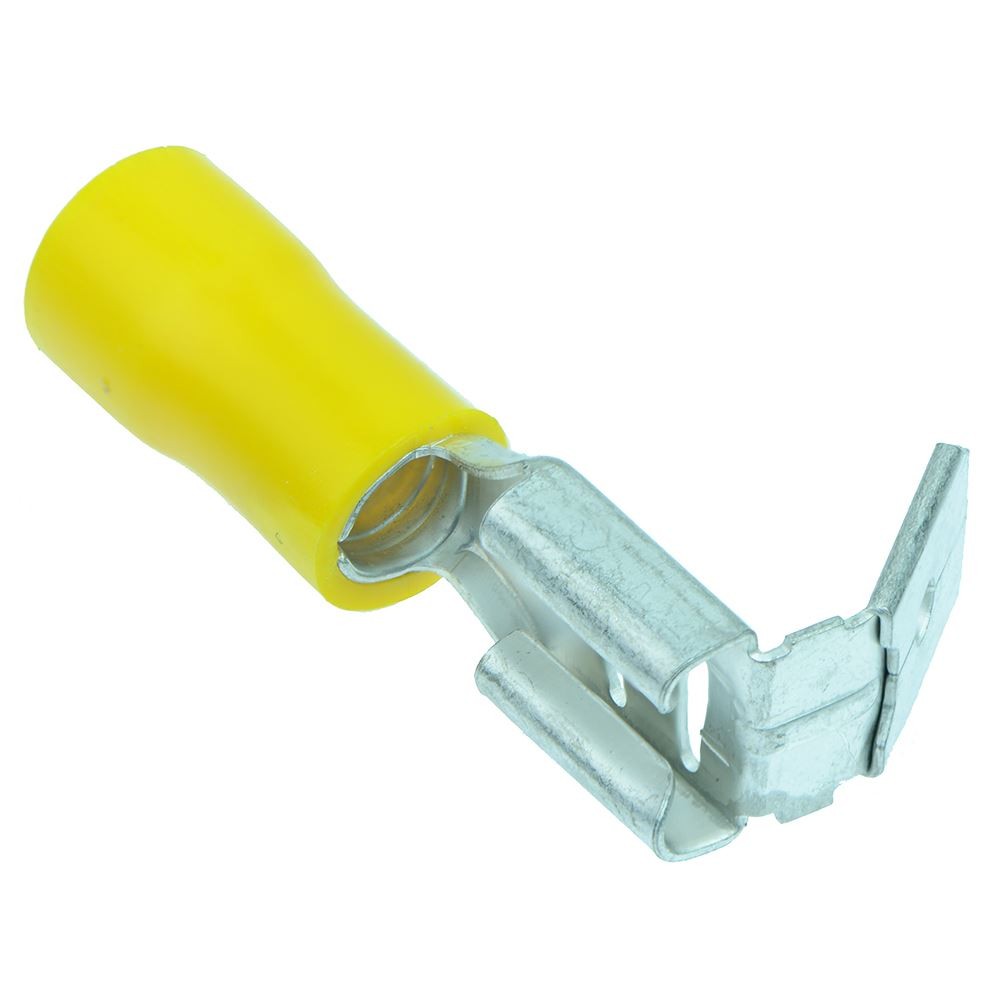 50 x Yellow 6.3mm Piggyback Crimp Connectors