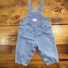 Vintage OshKosh B'Gosh Vestbak Denim Overalls Size 12 Months Blue USA Made