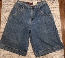 Vtg Jnco Jean Shorts Mens 34 Blue Double Pocket Hot Red Crown Baggy Y2K Nobutton