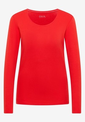 Cecil Basic Langarmshirt Style Pia in der Farbe Pumpkin Orange