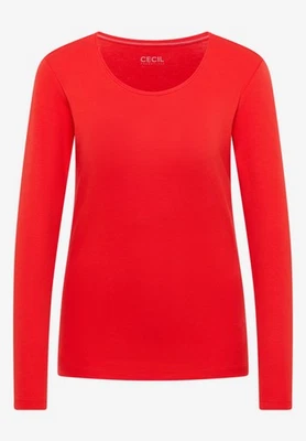 Cecil Basic Langarmshirt Style Pia in der Farbe Pumpkin Orange - Bild 1 von 4