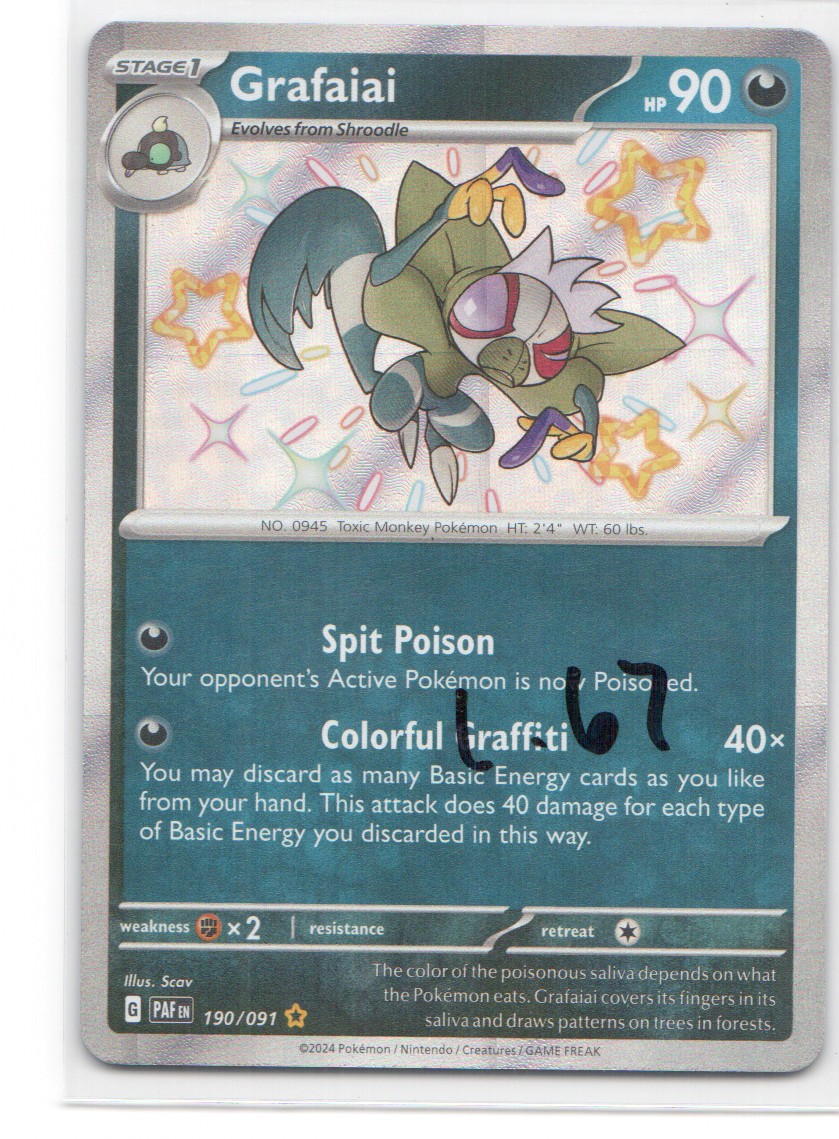Grafaiai Shiny Rare SV: Paldean Fates 190/091 NM
