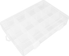 Small Fishing Tackle Box 12 Clear Plastic Parts Organizer W/ Adjustable Dividers