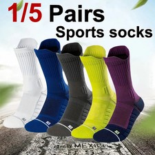 5 Pairs Men Sports Socks Compression Breathab...