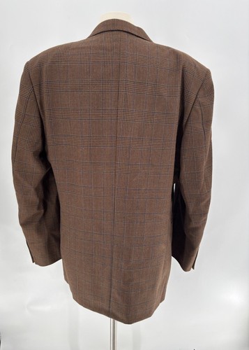 Canali Suit Jacket Mens 44 US/54 EUBrown 100% Wool Glen Plaid Two Button Sport - Picture 9 of 20