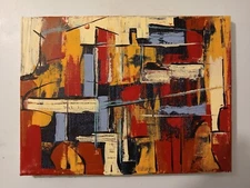 original abstract acrylic painting on canvas "Canyons"