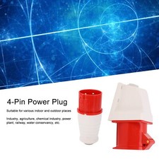 4 Pin Power Plug 3 Phase Industrial Connector Socket Set Mounted 32A LLI