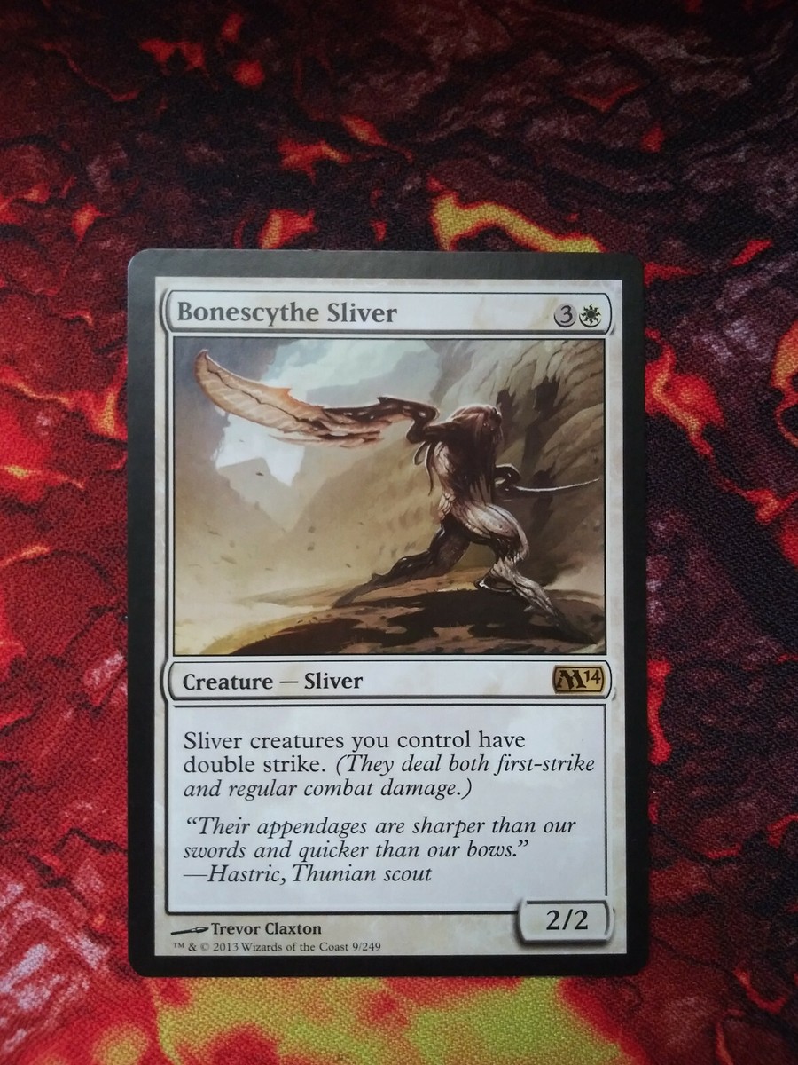 Bonescythe Sliver 1x FOIL MTG M14 2014 Core Set Rare MINT white Bonescythe Sliver 1x FOIL MTG M14 2014 Core Set Rare MINT white
