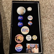 political buttons Lot. President Campaign. Bush And Reagan Candidates. 14 Pins
