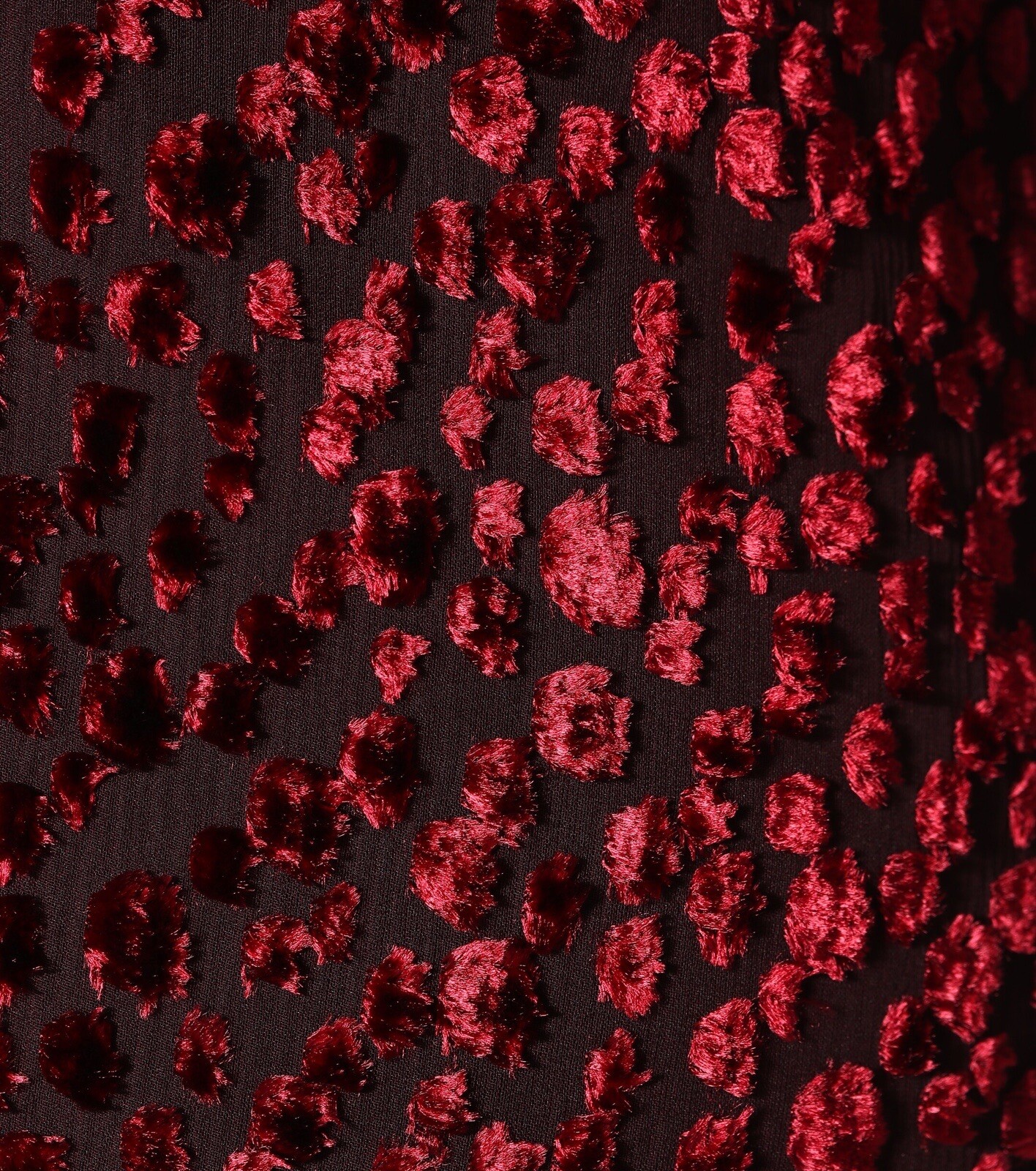 Abito Saint Laurent floccato velluto mini rosso bordeaux collo a V taglia S nuovo 3200