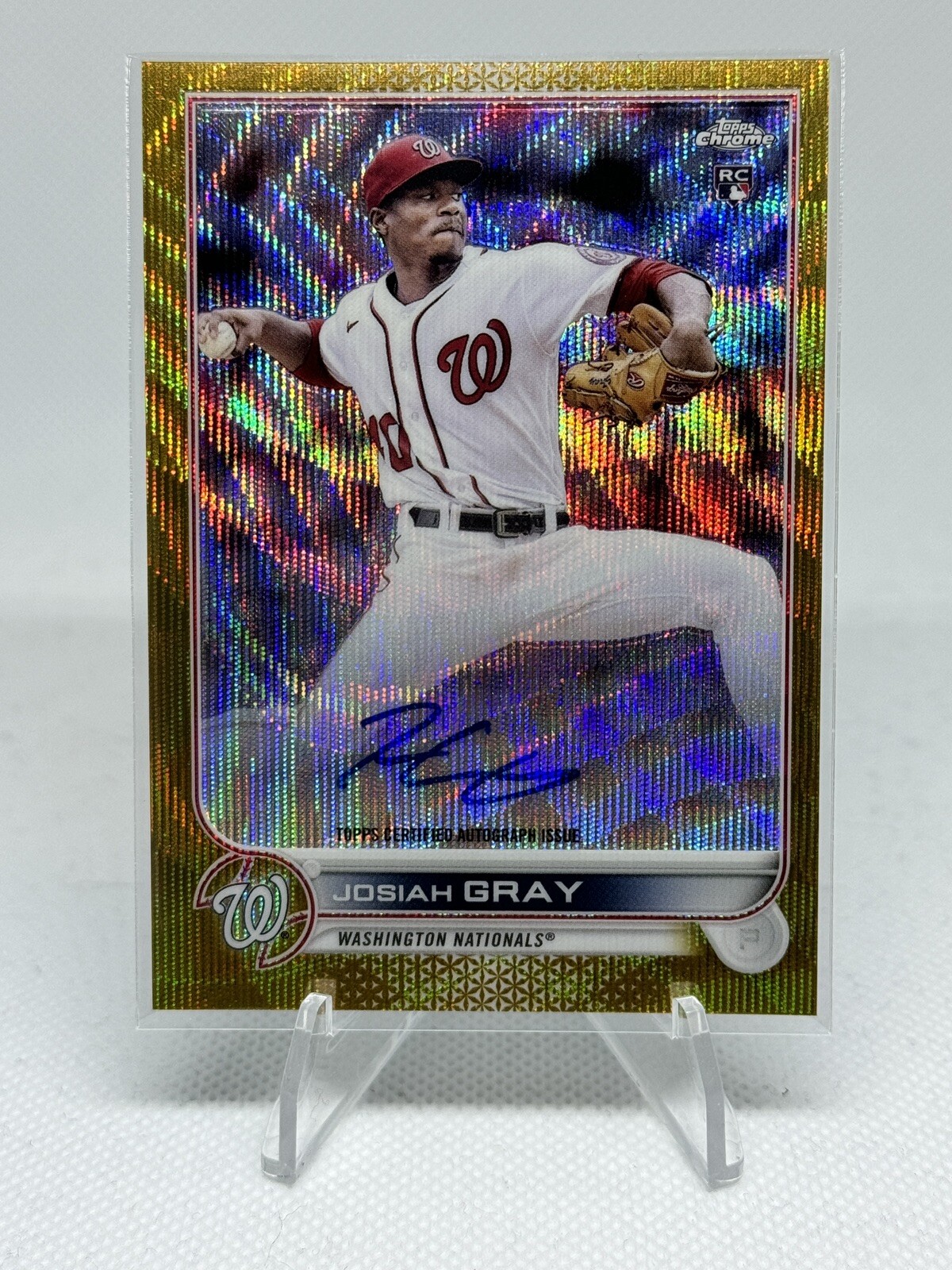 JOSIAH GRAY TOPPS CHROME 2022 GOLD WAVE PARALLEL ROOKIE AUTO /50!!
