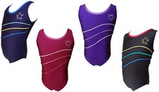 TALENT TALE GIRLS DANCE/ GYMNASTIC Tank Leotard with Piping Rhinestone