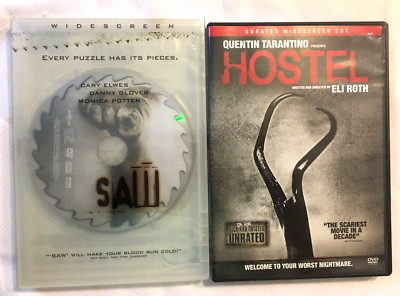 HORROR Films ~ Leigh Whannell's SAW ~ Quentin Tarantino's HOSTEL ~ Set of 2 DVD 