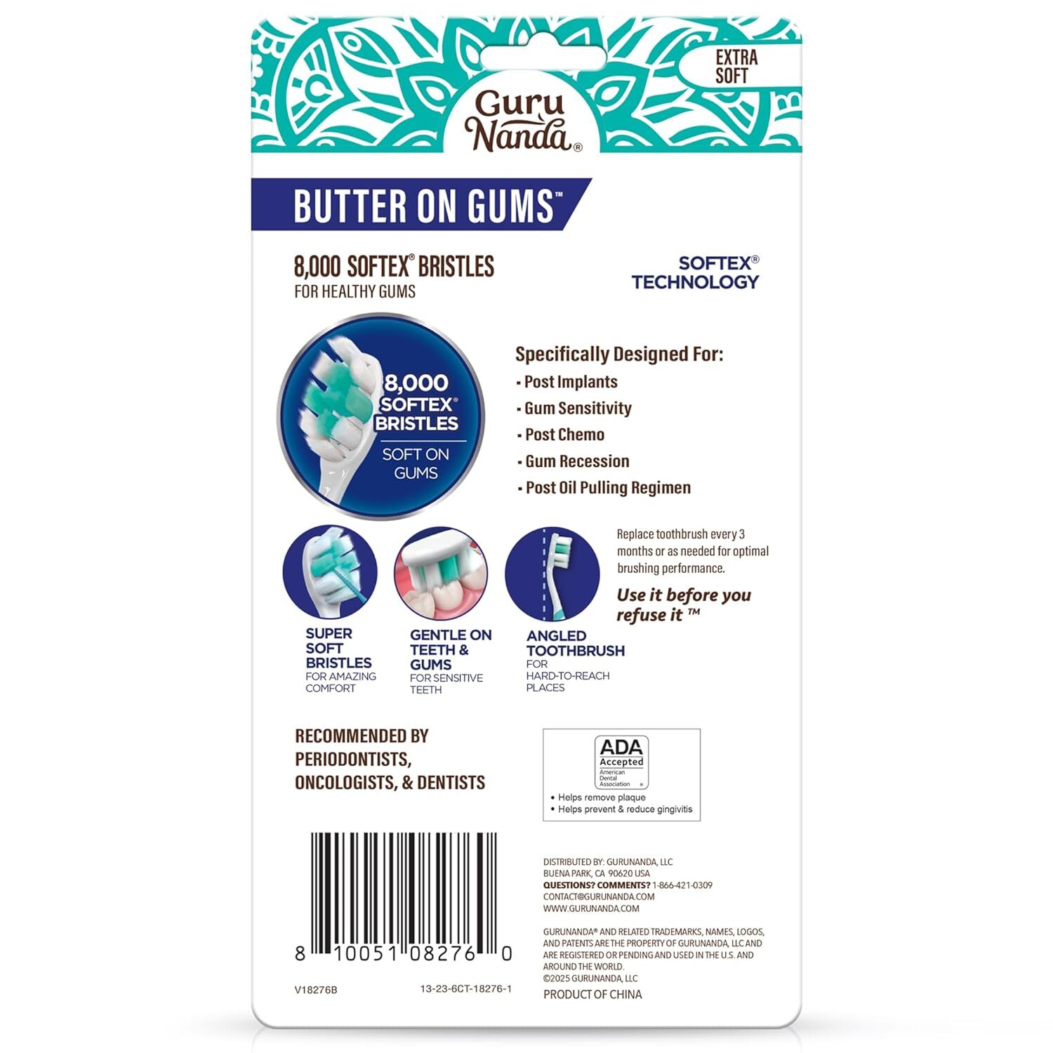 Ultra Soft Toothbrush for Sensitive Gums - 8000+ Bristles, 6 Pack